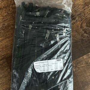YKK Black Zipper 100 pieces 20cm closed end color 580 black anti nickel hardware